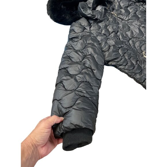 Gallery NY Womans black quiliter puffer faux fur hood winte coat size 3XL SKU 93 - Picture 5 of 14